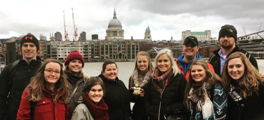 photo of QU students in London